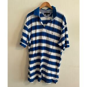 Tommy Hilfiger Adult Mens XXL Striped Collared Short Sleeve Polo Shirt